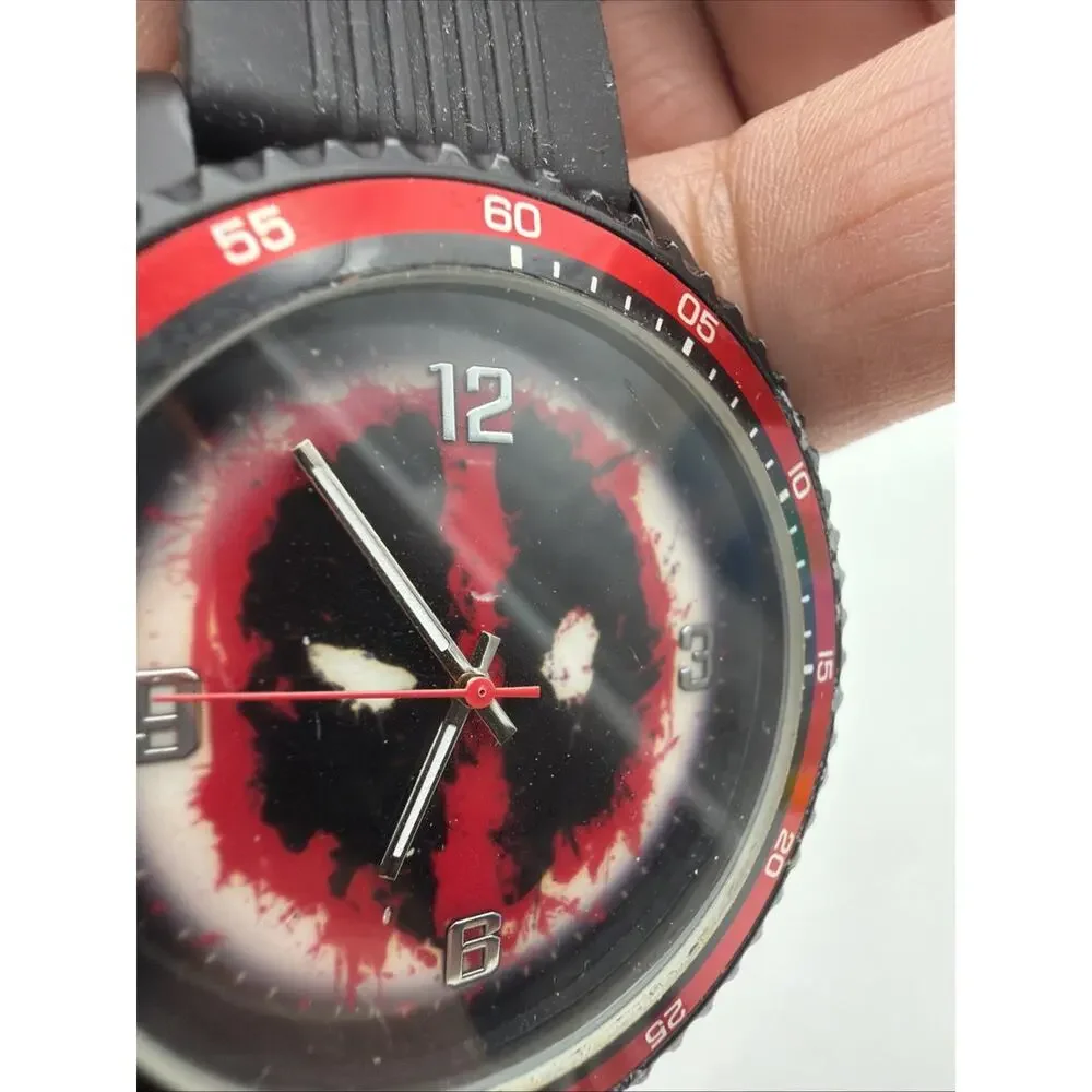 Original Marvel Deadpool Face Wristwatch, DPAQ16011, Used In Good Condition